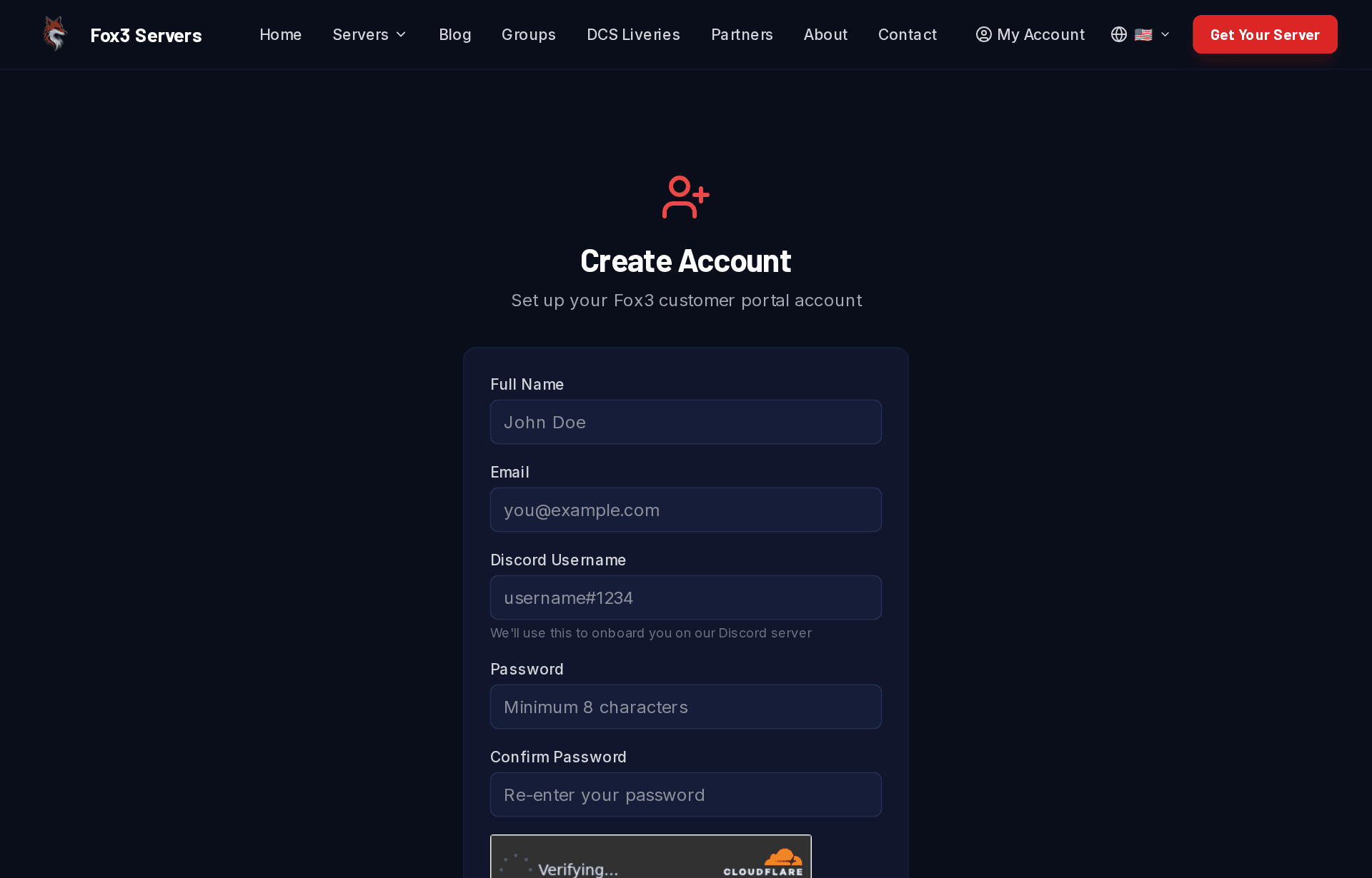 Account register page