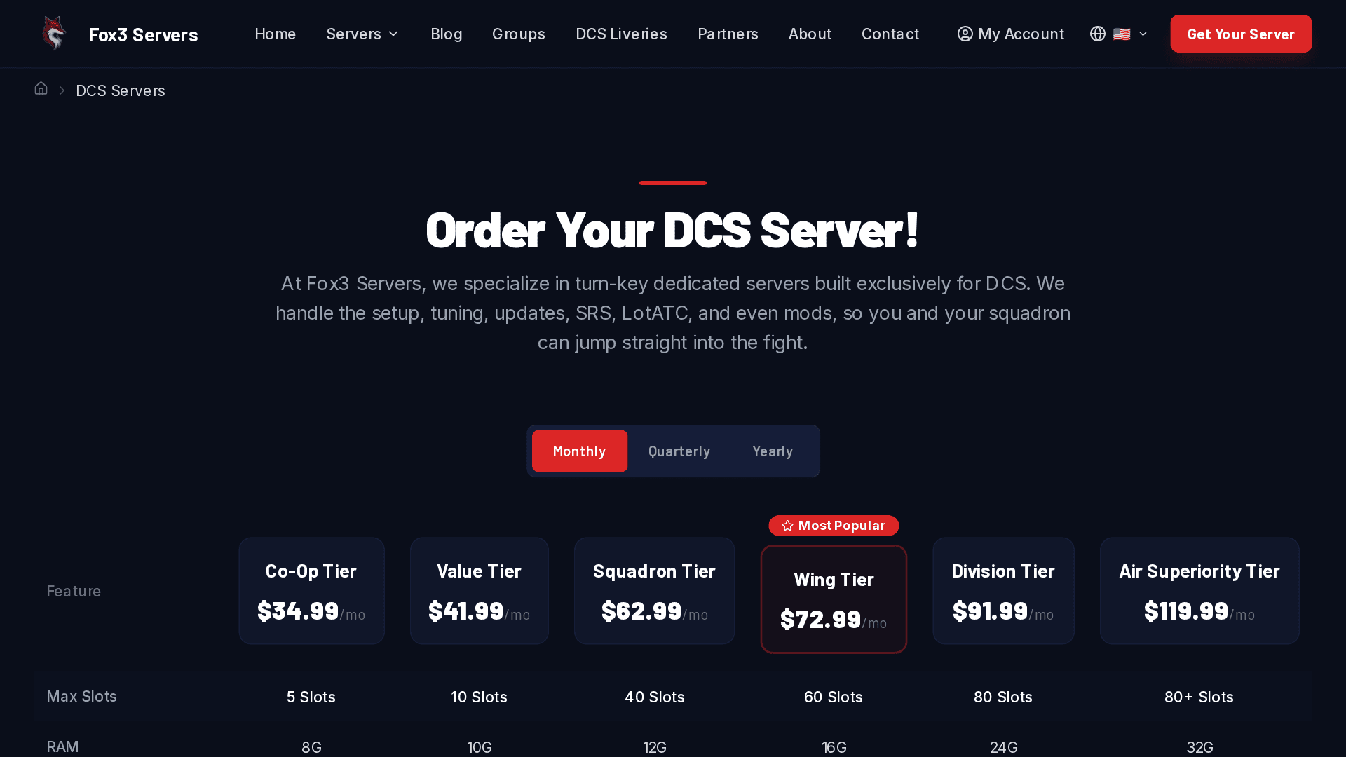 DCS server hero