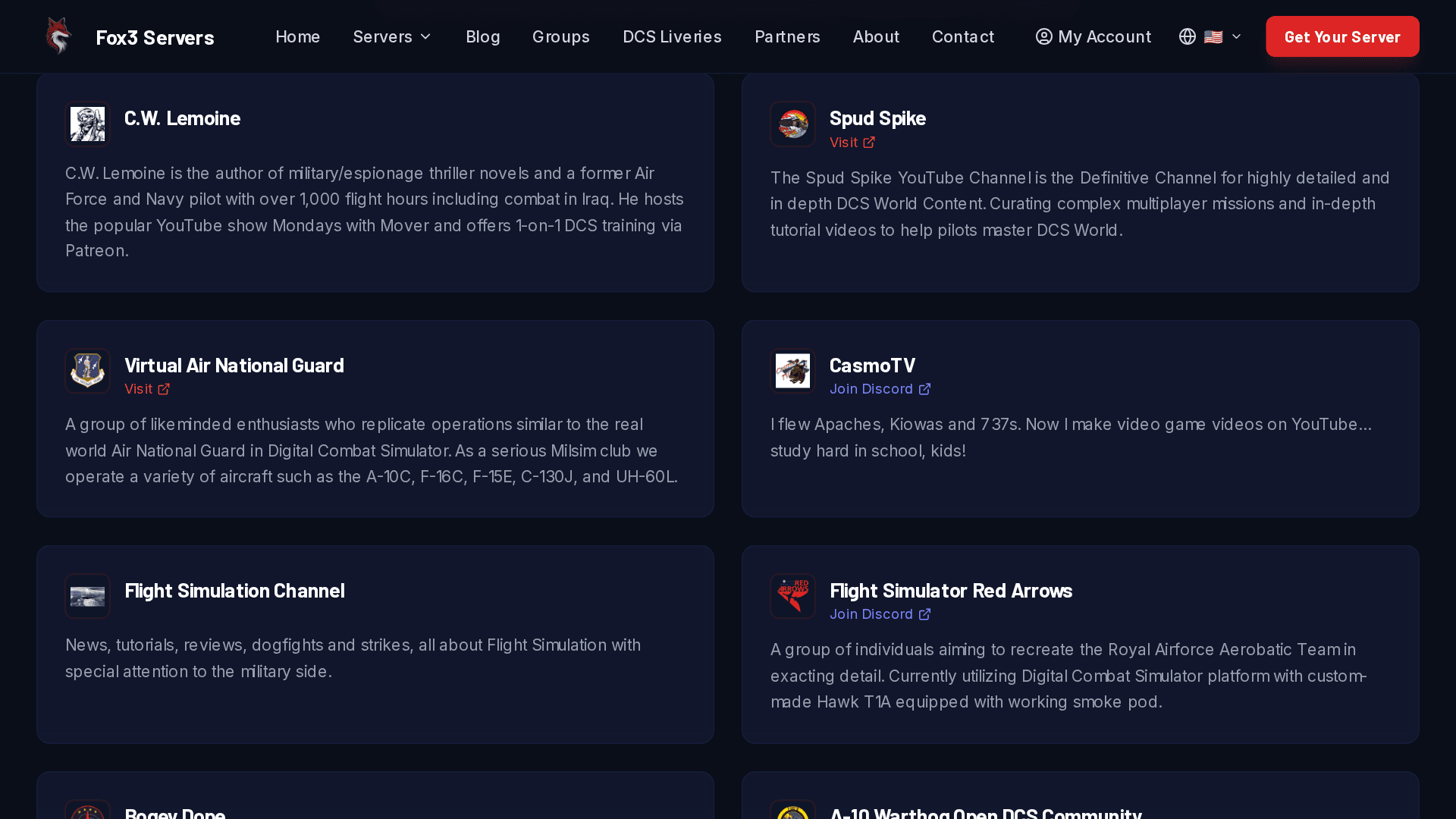 Groups directory page