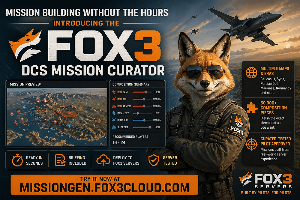 Mission Building Without the Hours: Introducing the Fox3 DCS Mission Curator